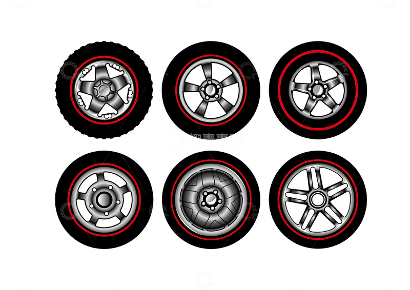 源文件下载【趣麦麦图】轮胎设计矢量素材展示
