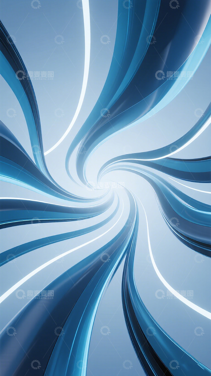 高清大图下载【趣麦麦图】蓝色螺旋抽象艺术壁纸