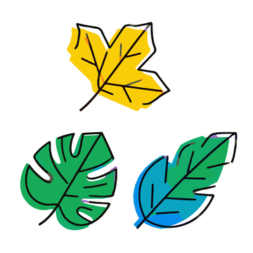 简约线条风格树叶插画设计素材