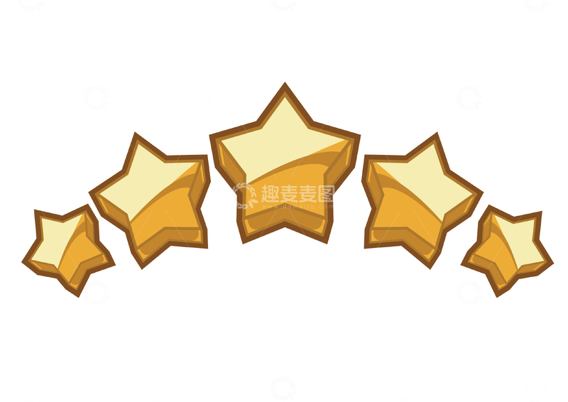 源文件下载【趣麦麦图】卡通金色星星装饰图案