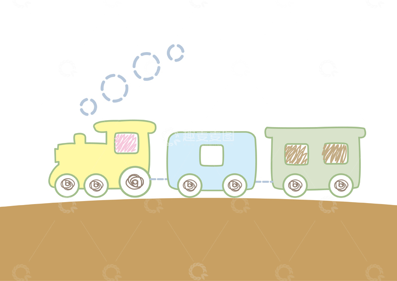 源文件下载【趣麦麦图】卡通火车插画
