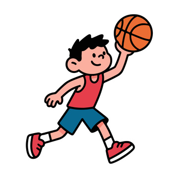 卡通篮球运动员矢量插画素材