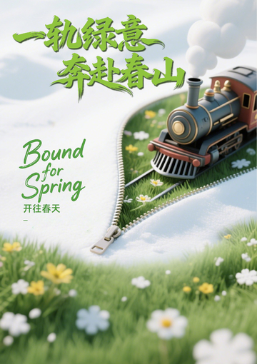 绿意火车奔春山