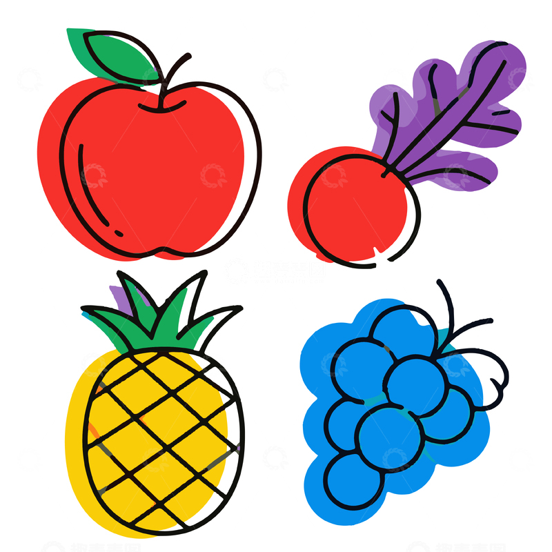源文件下载【趣麦麦图】卡通水果图案设计元素