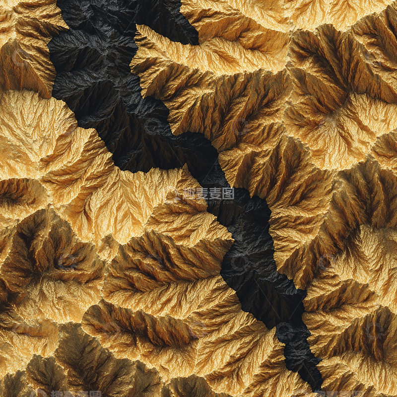 高清大图下载【趣麦麦图】地形起伏的黑金峡谷