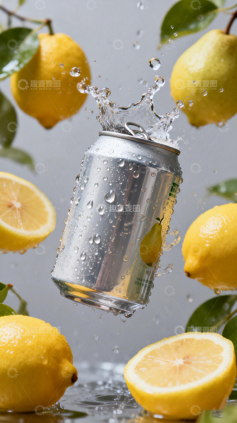 高清大图下载【趣麦麦图】柠檬水飞溅创意摄影