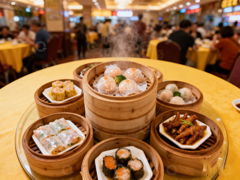高清大图下载【趣麦麦图】粤式点心餐厅热腾腾美食摄影