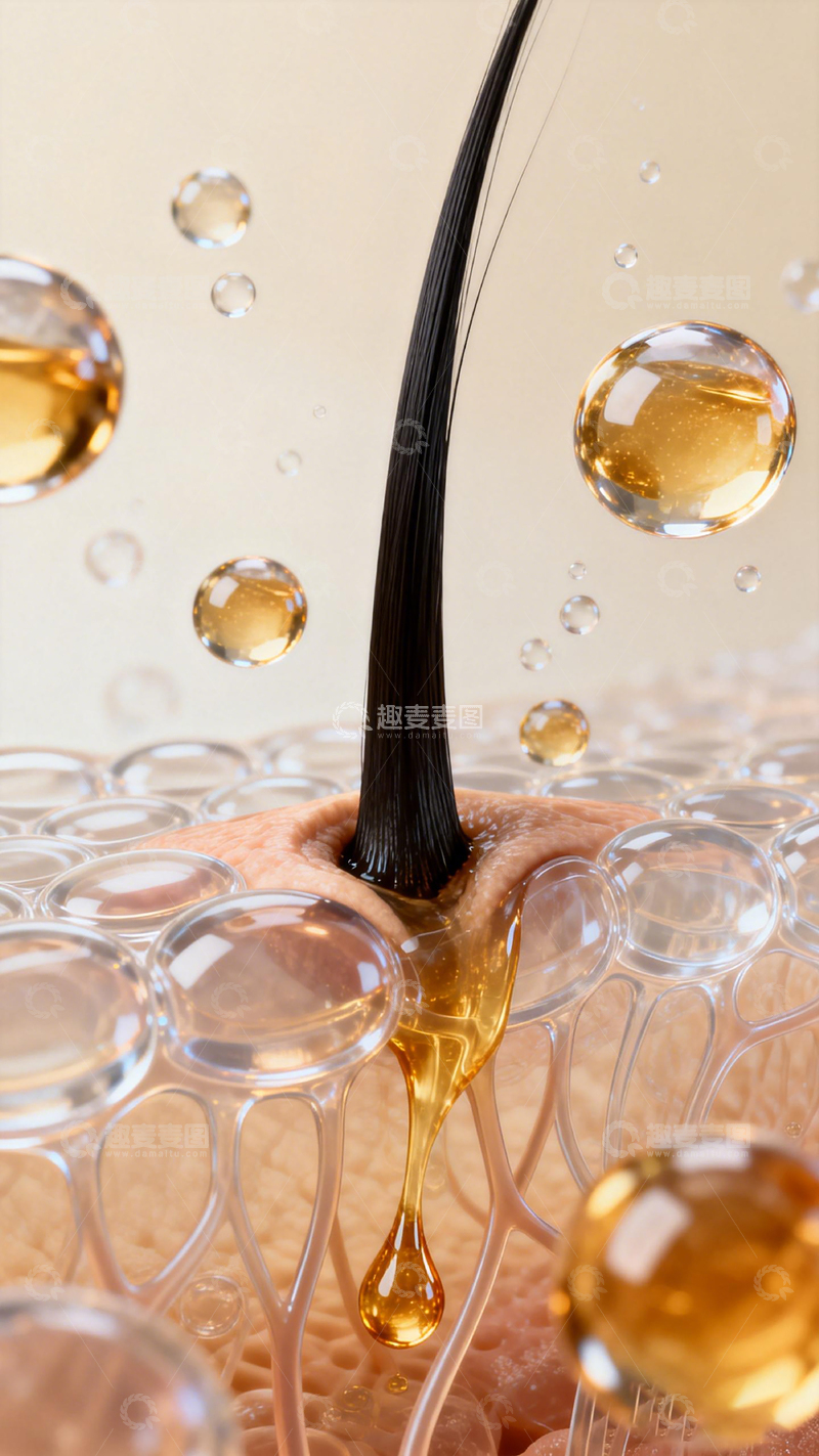 高清大图下载【趣麦麦图】精油护肤滋养发丝特写