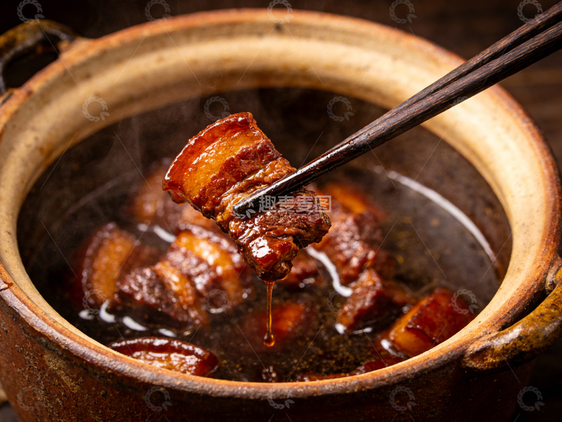 高清大图下载【趣麦麦图】砂锅红烧肉美食摄影