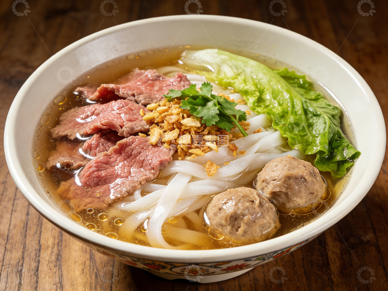 高清大图下载【趣麦麦图】亚洲风味牛肉丸子汤面