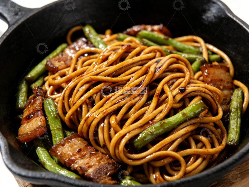 高清大图下载【趣麦麦图】铁锅炒面美食摄影