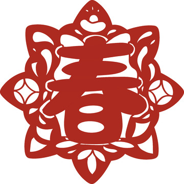 新春佳节喜庆窗花艺术图案