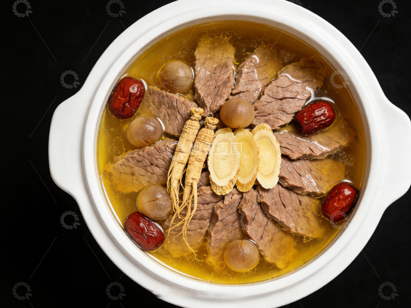 高清大图下载【趣麦麦图】人参枸杞鸡汤