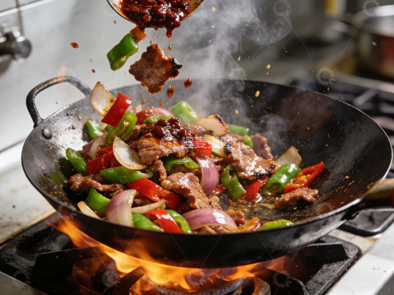 高清大图下载【趣麦麦图】中式炒菜烹饪过程