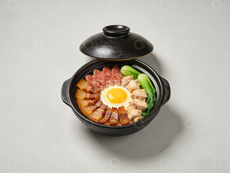 高清大图下载【趣麦麦图】砂锅腊味煲仔饭美食摄影图片