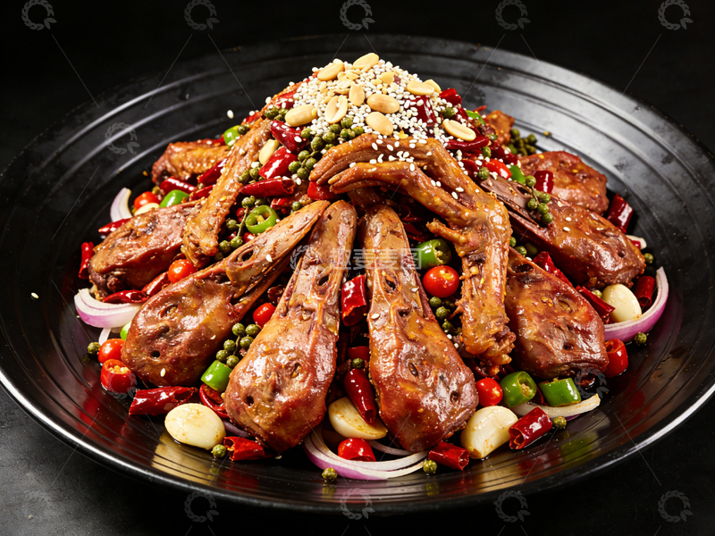 高清大图下载【趣麦麦图】麻辣鸭头美食摄影图片