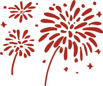 简约红色烟花图案设计元素