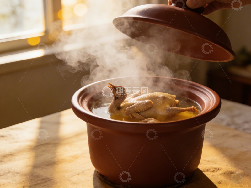 高清大图下载【趣麦麦图】砂锅炖鸡美食摄影1
