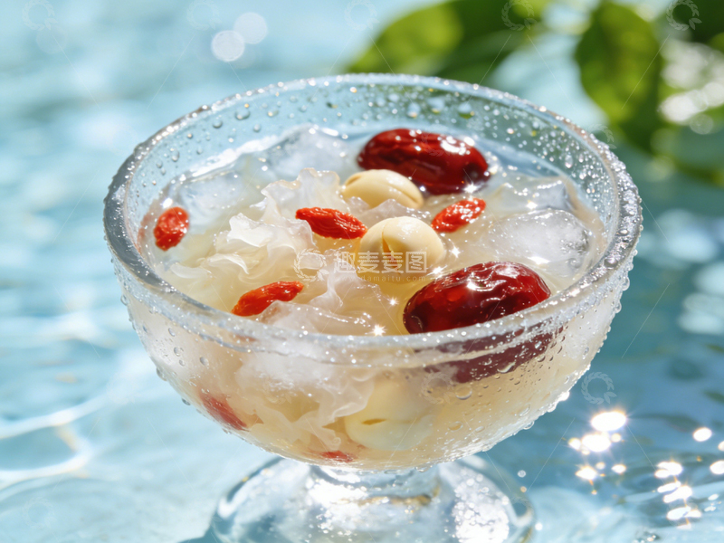 高清大图下载【趣麦麦图】夏日清凉银耳红枣羹