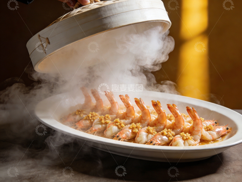 高清大图下载【趣麦麦图】中式蒸虾美食摄影