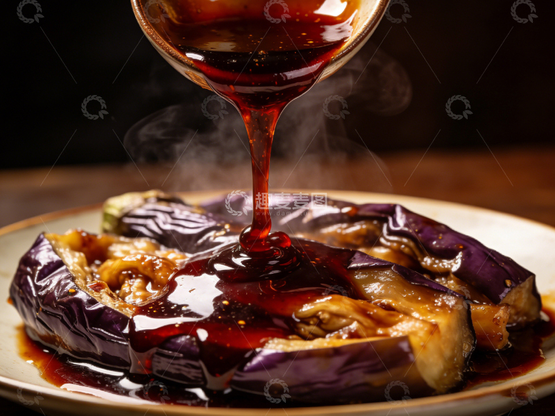 高清大图下载【趣麦麦图】中式烹调茄子美食摄影