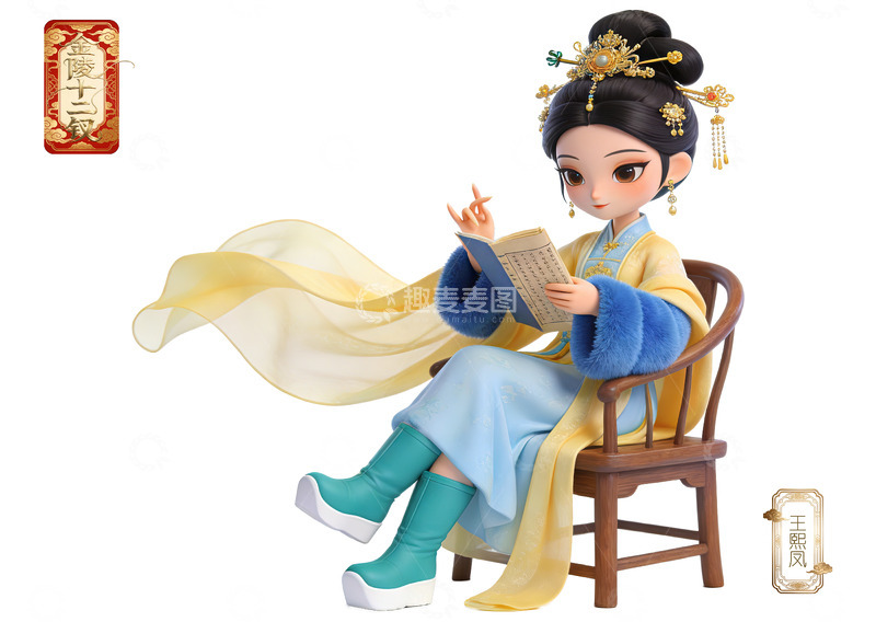 高清大图下载【趣麦麦图】Q版红楼梦十二钗-王熙凤（免扣）