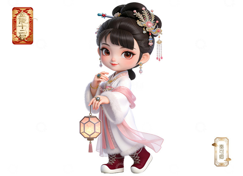 高清大图下载【趣麦麦图】Q版红楼梦十二钗-秦可卿（免扣）