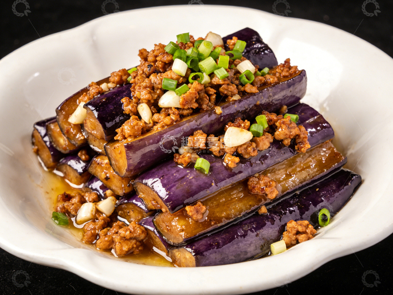 高清大图下载【趣麦麦图】家常肉末茄子美食摄影