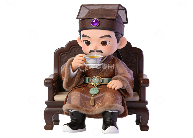 高清大图下载【趣麦麦图】Q版红楼梦人物-贾赦（免扣）