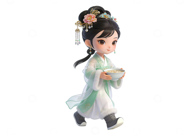 高清大图下载【趣麦麦图】Q版红楼梦人物-袭人（免扣）