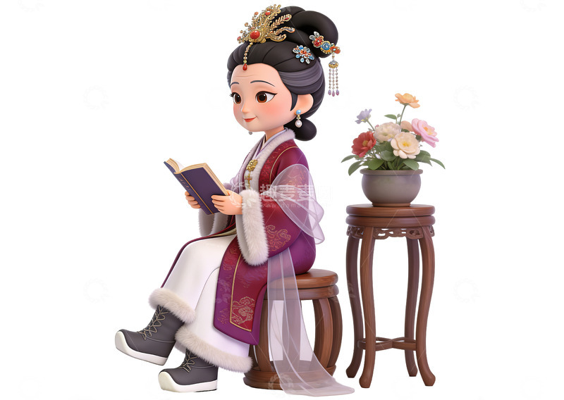 高清大图下载【趣麦麦图】Q版红楼梦人物-王夫人（免扣）