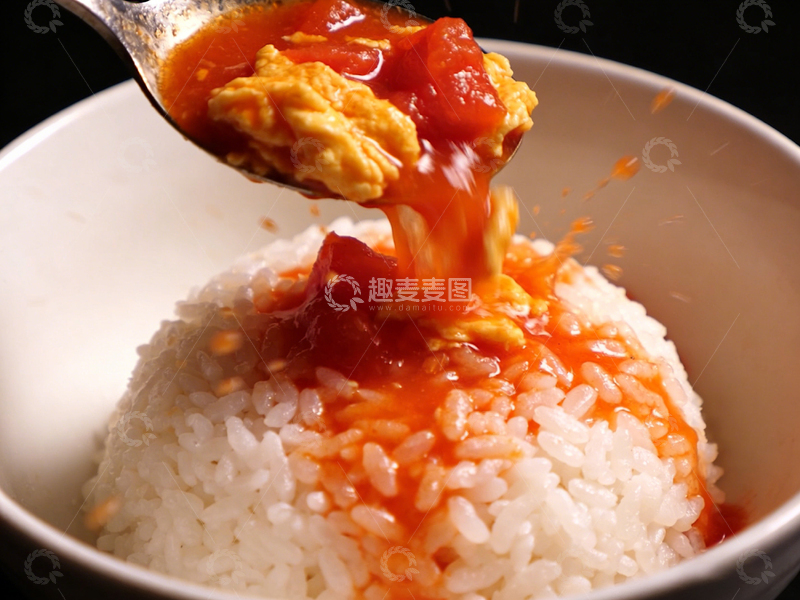 高清大图下载【趣麦麦图】番茄酱拌饭美食摄影