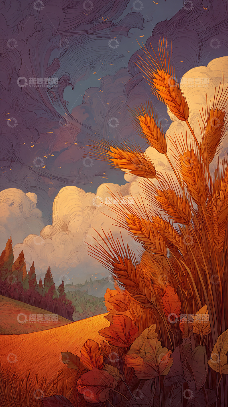 高清大图下载【趣麦麦图】秋日金色麦浪