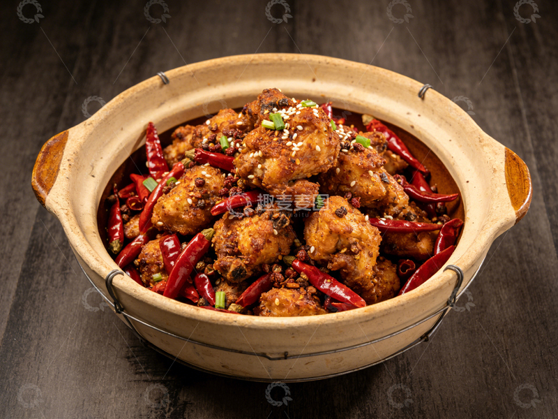 高清大图下载【趣麦麦图】麻辣鸡肉煲1