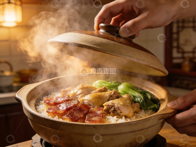高清大图下载【趣麦麦图】中式砂锅煲仔饭美食摄影