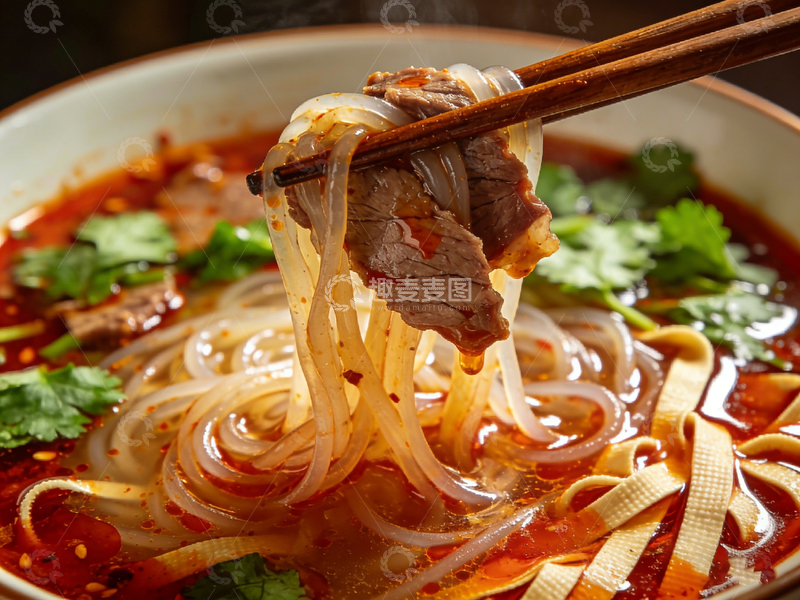 高清大图下载【趣麦麦图】香辣牛肉粉美食摄影图片