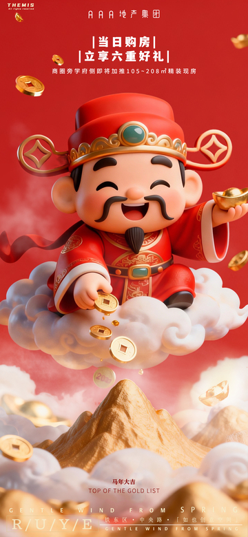 财神金山广告宣传海报