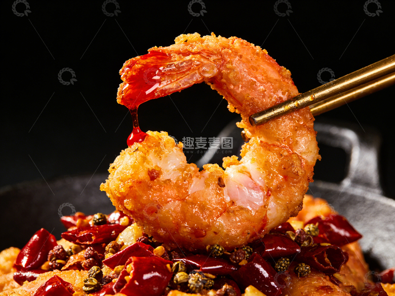 高清大图下载【趣麦麦图】香辣炸虾美食摄影