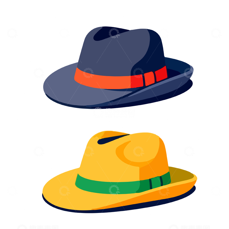 源文件下载【趣麦麦图】卡通风格两顶帽子矢量图