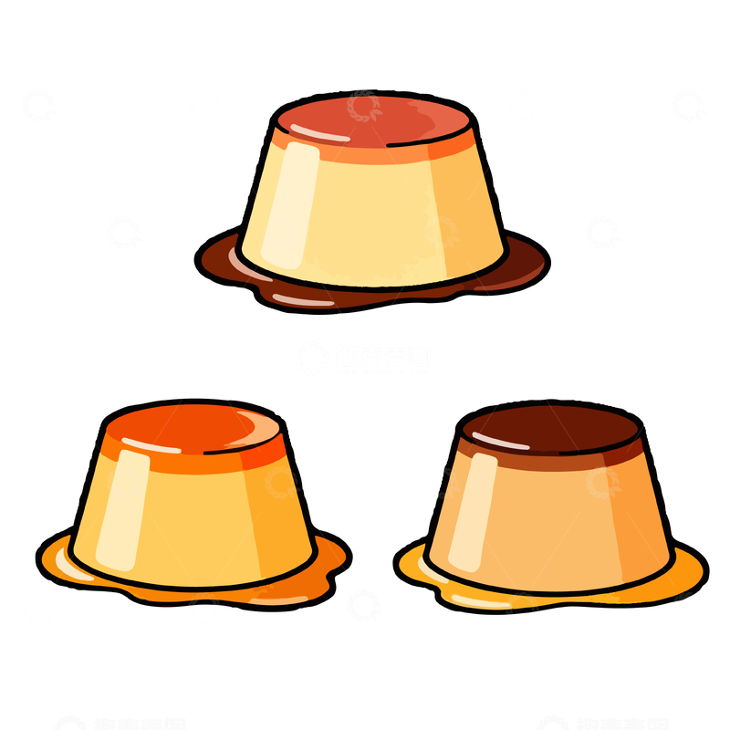 源文件下载【趣麦麦图】卡通果冻甜品插画素材