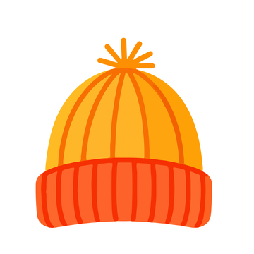 卡通风格保暖帽子矢量图