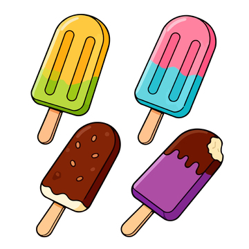 卡通冰棍冰淇淋矢量图