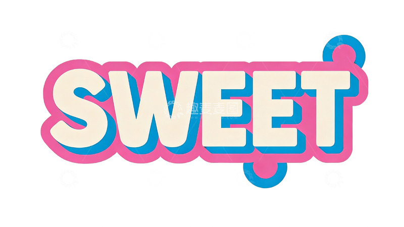 高清大图下载【趣麦麦图】粉蓝撞色立体英文字体设计4