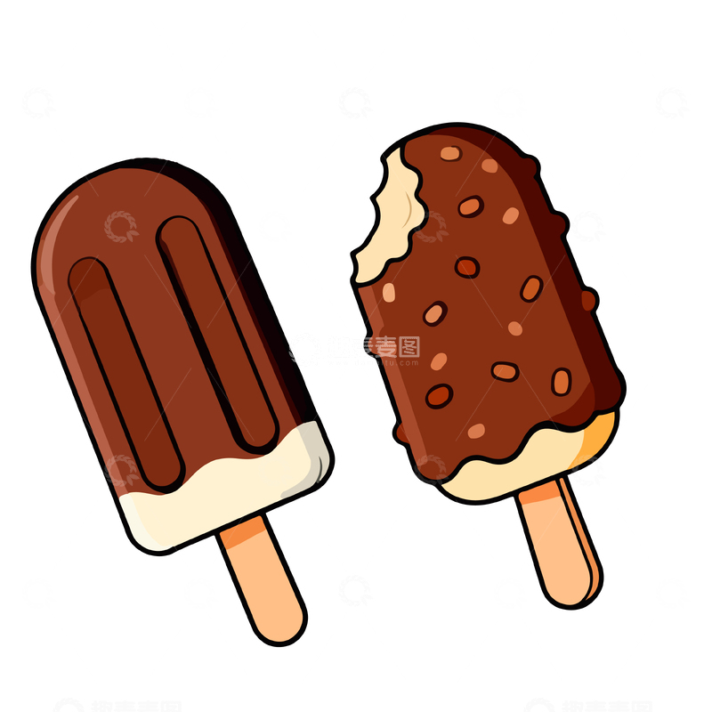 源文件下载【趣麦麦图】卡通风格冰淇淋插画设计素材