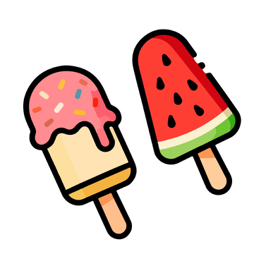 卡通冰淇淋甜品矢量插图