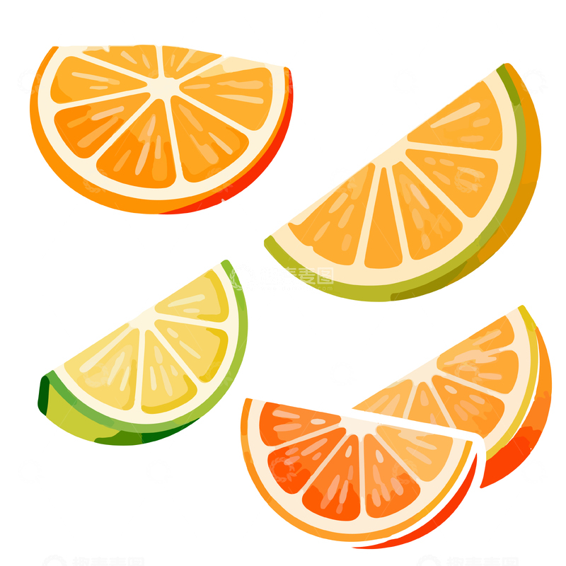 源文件下载【趣麦麦图】卡通水果橙子柠檬插画素材