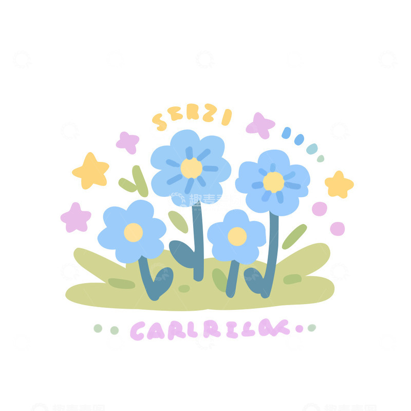 源文件下载【趣麦麦图】矢量卡通花朵5