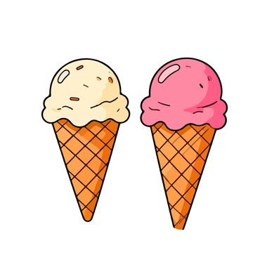 卡通冰淇淋甜品矢量图