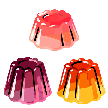 卡通彩色果冻甜点矢量素材