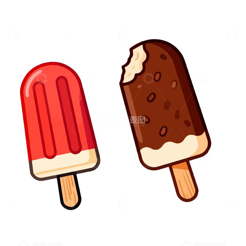 源文件下载【趣麦麦图】卡通冰淇淋美食插画设计元素